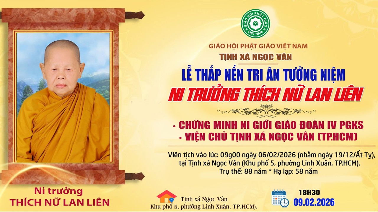 Lễ Thắp Nến Tưởng Niệm Ni trưởng Thích nữ Lan Liên - Tịnh xá Ngọc Vân