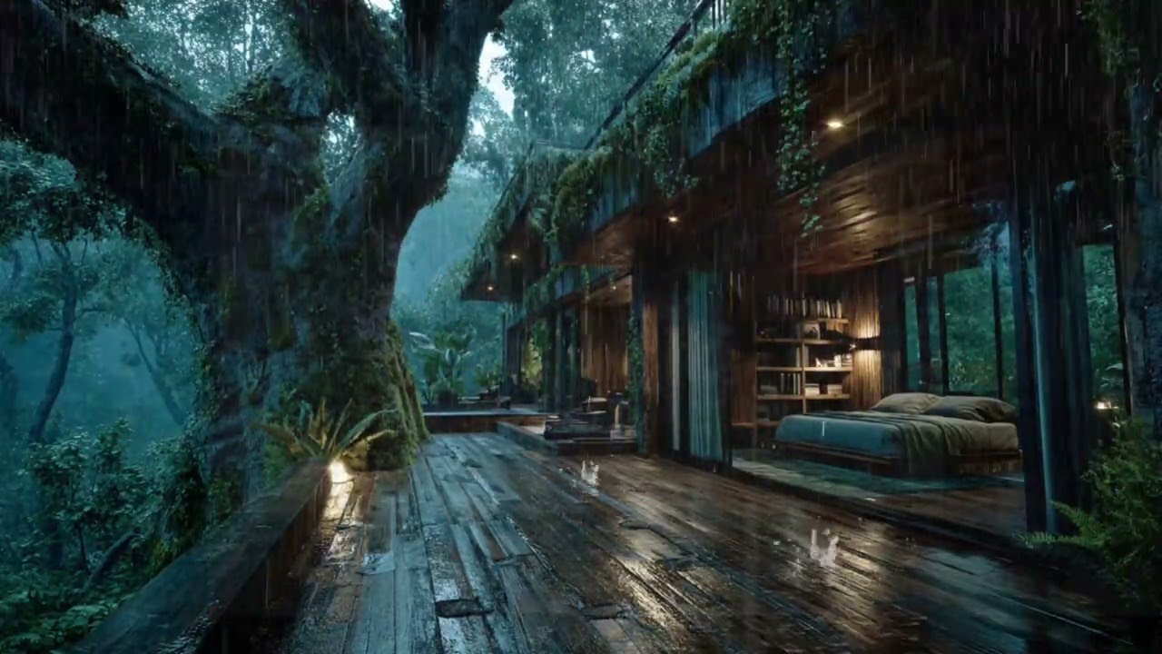 Relaxing Forest Cabin Rain 🌧️ Deep Sleep & Stress Relief Sounds