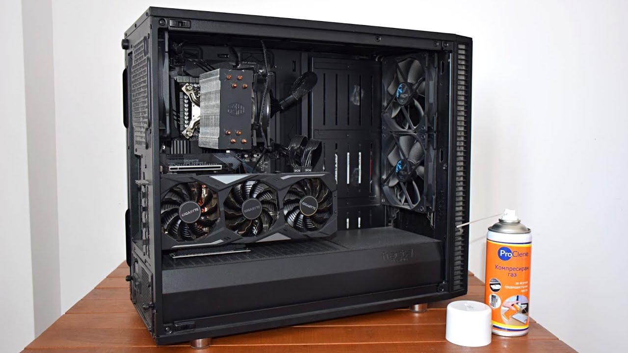 Как очистить корпус ПК Fractal Design Define S2 Safe с помощью насадок со сжатым воздухом