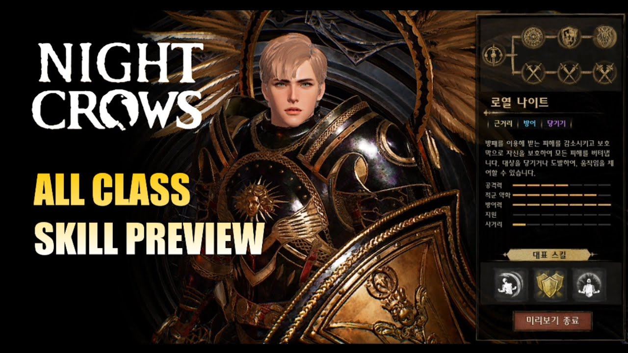 Night Crows Gameplay - All Class and Job skills Preview