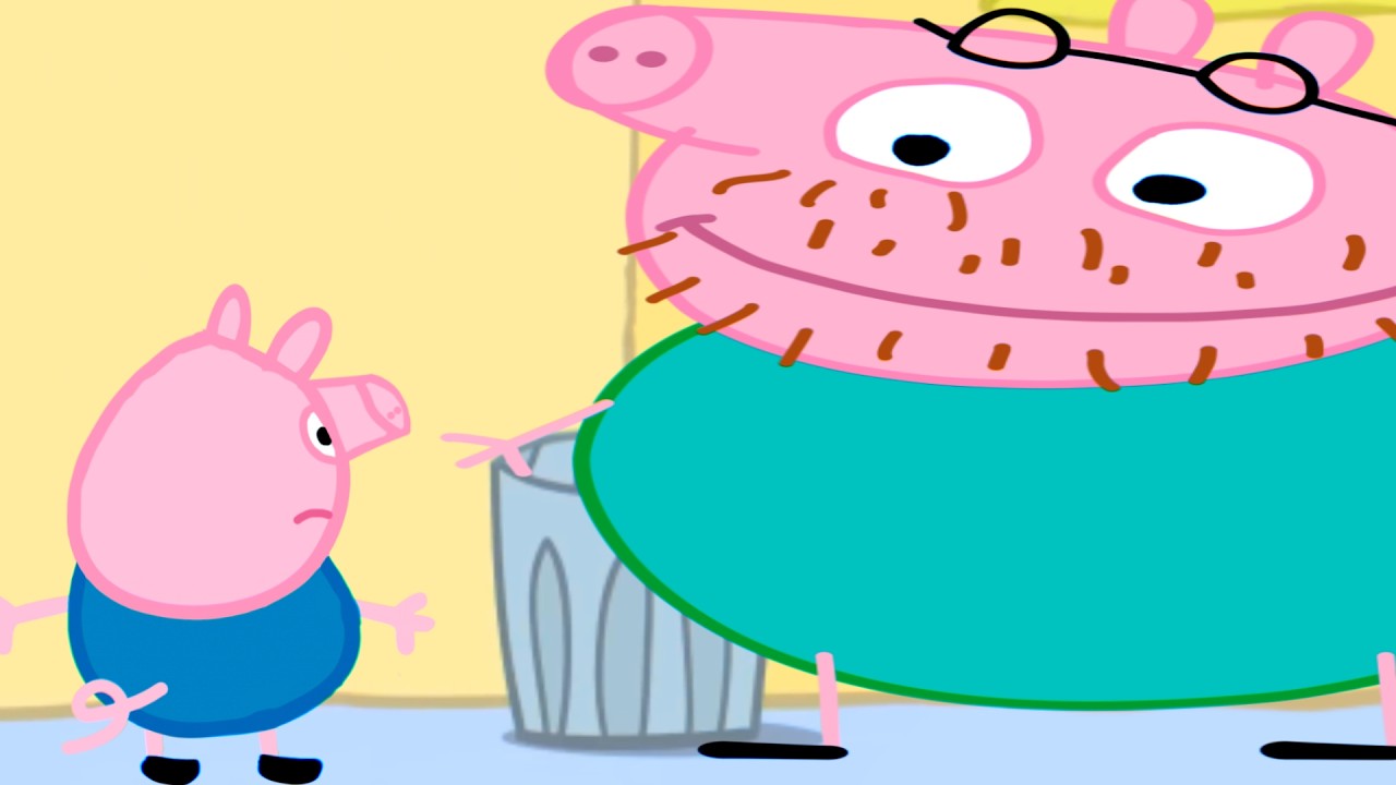 Daddy pig is having a lot of fun