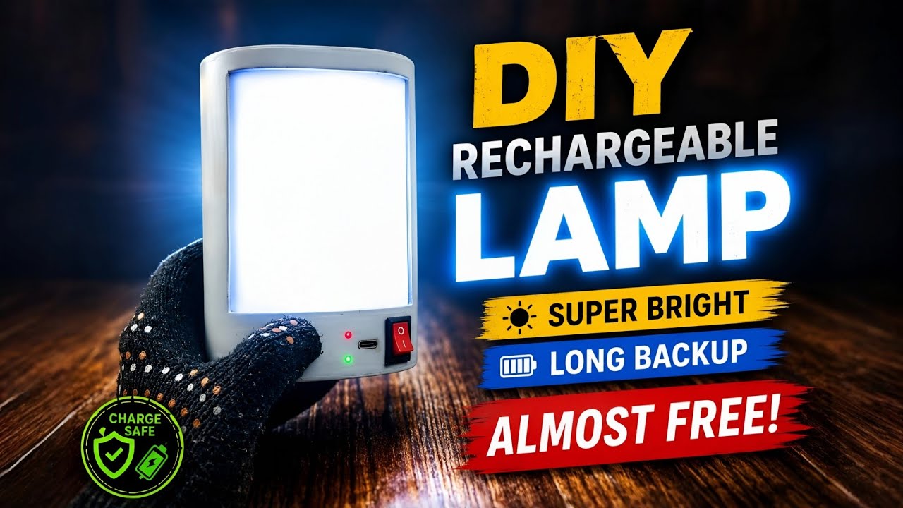 Low Cost Rechargeable LED Lamp💡 | DIY PVC Lamp Using Old Phone Batteries