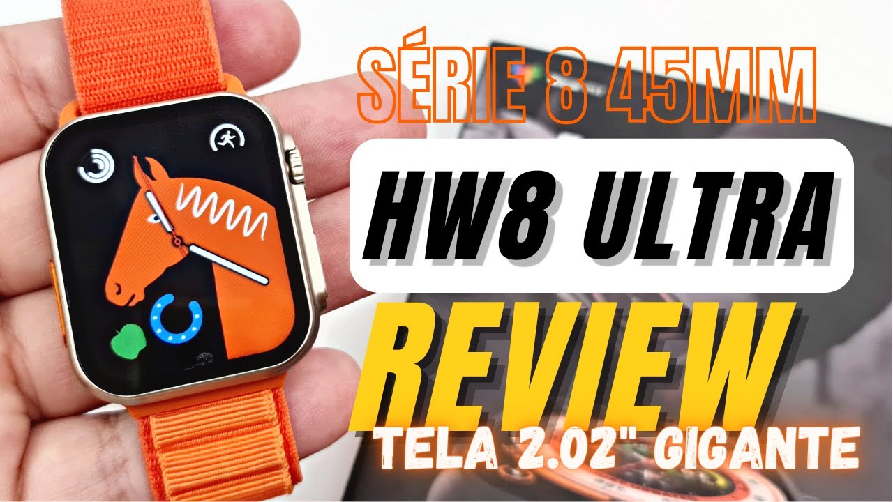 Review HW8 ULTRA NFC Série 8, Unboxing, Funções, Tela GIGANTE 2.02, Sensor de TEMPERATURA, É BOM? BR