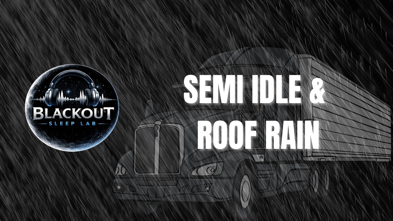 Semi Idle & Roof Rain Black Screen 10 Hours | Blackout Sleep Lab