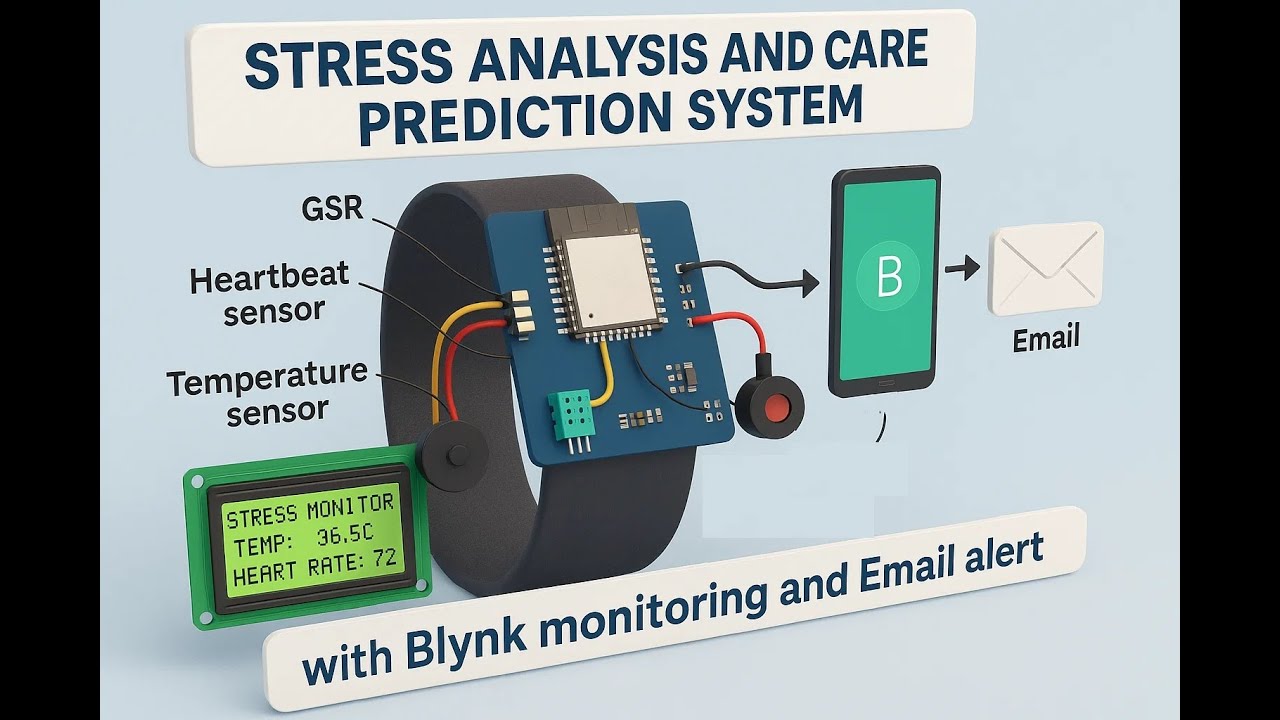 HVS-3318. Stress Analysis and Care Prediction System with Blynk monitoring and Email alerts#esp32