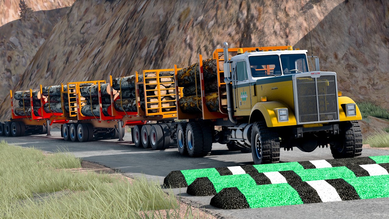 Trucks and Cars vs Speed Bumps #76 | BeamNG Drive | TruckBumps