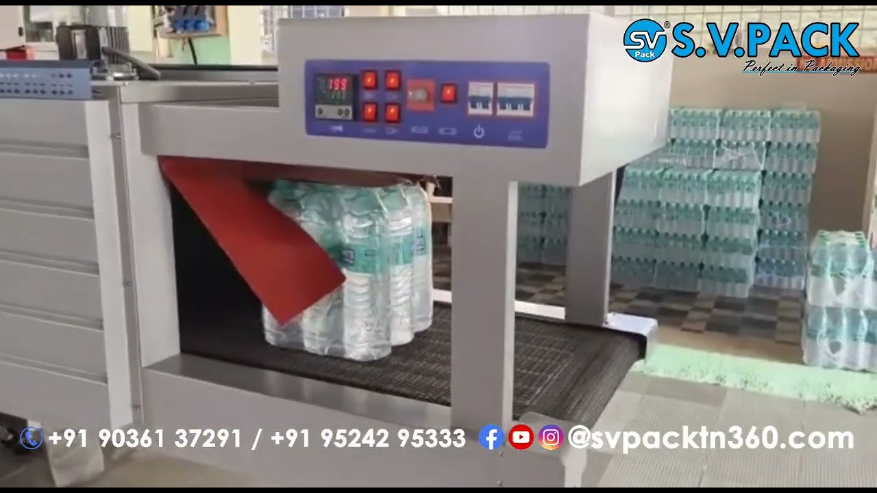 Web sealer with shrink tunnel | water Bottle shrink wrap machine | Water Bottle Case Packing Machine
