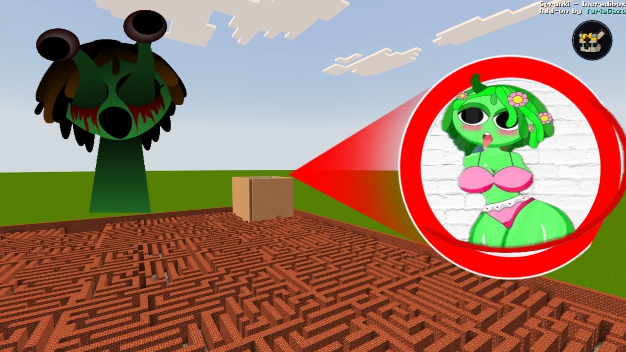 Durple and Bodybuilder in Maze Gmod Minecraft Raddy NEW Incredibox Sprunki