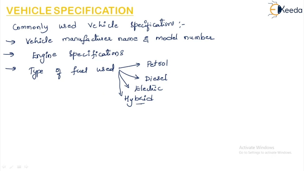 Vehicle Specifications