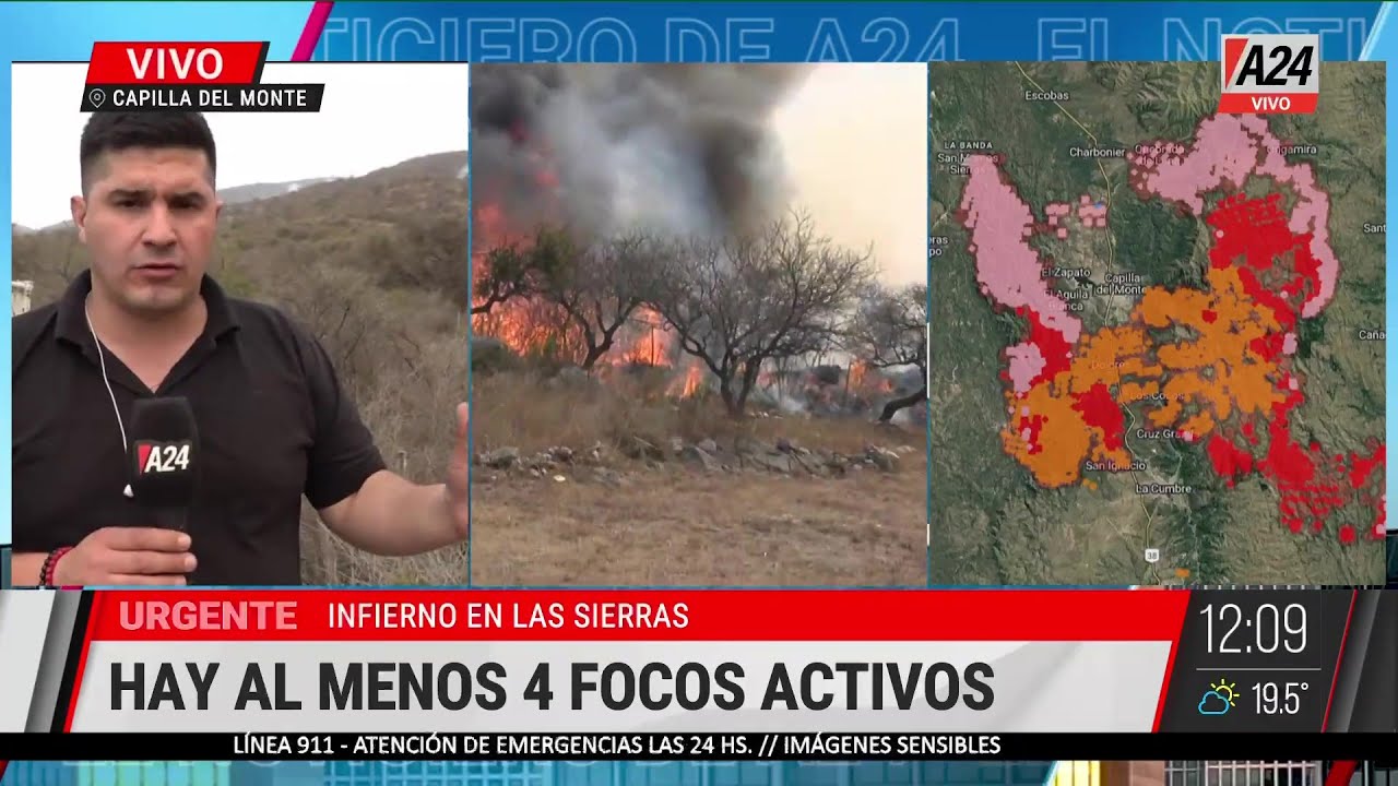 🚒🔥 FUEGO EN LAS SIERRAS DE CÓRDOBA: HAY DOS DETENIDOS