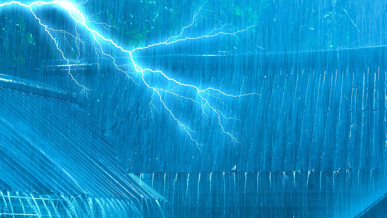 (NO ADS) Sleep Immediately on a Rainstorm Night with Heavy Rain On Tin Roof & Powerful Thunder