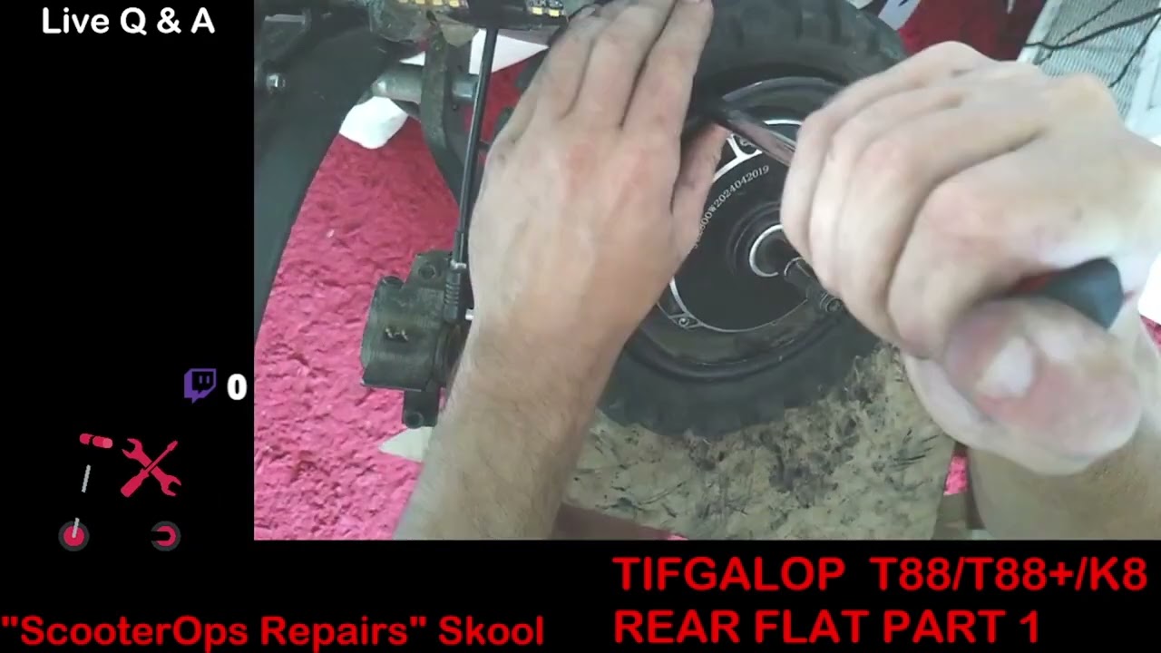 Tifgalop T88/T88 Plus E-Scooter Rear Flat Tire Repair - Part 1