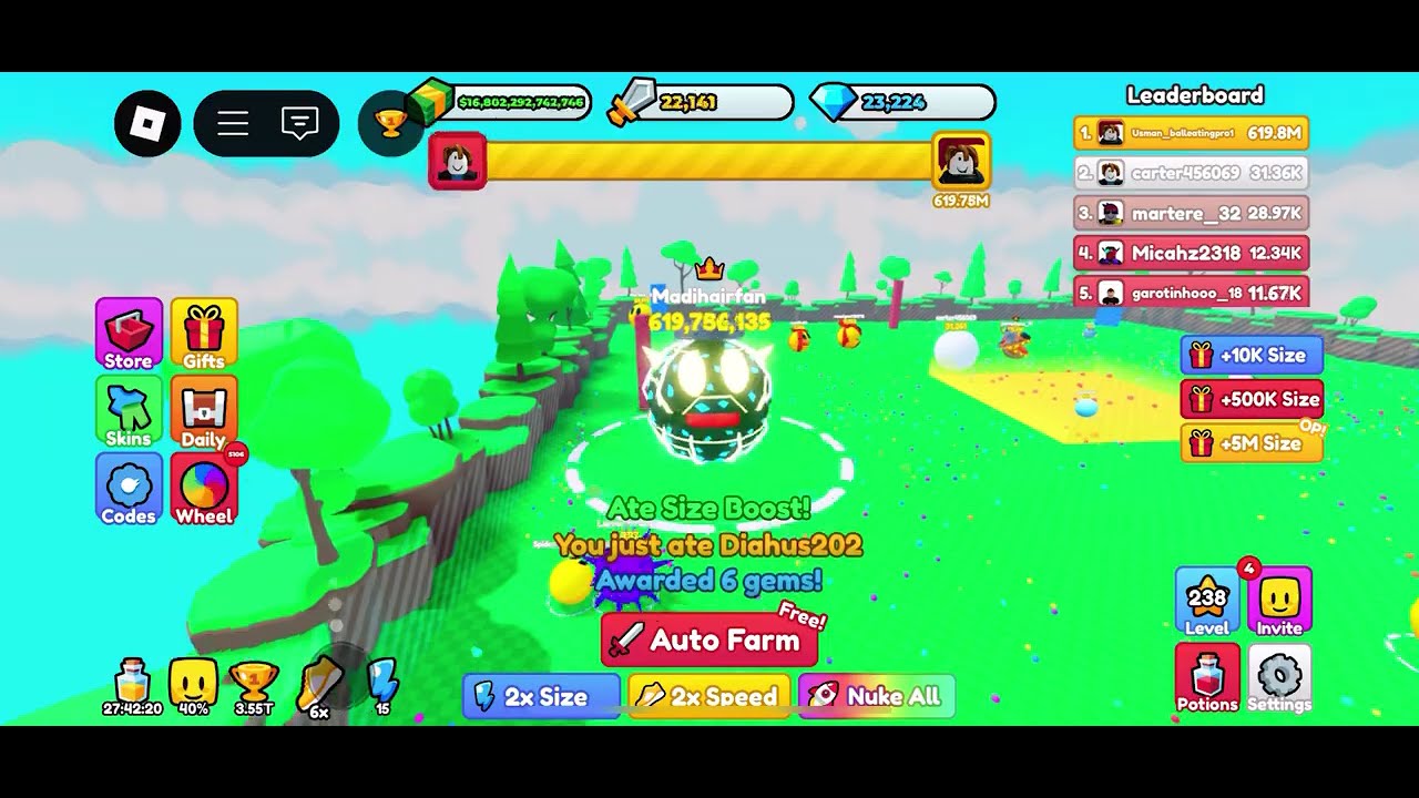 Playing Ball eating simulator but buying speed