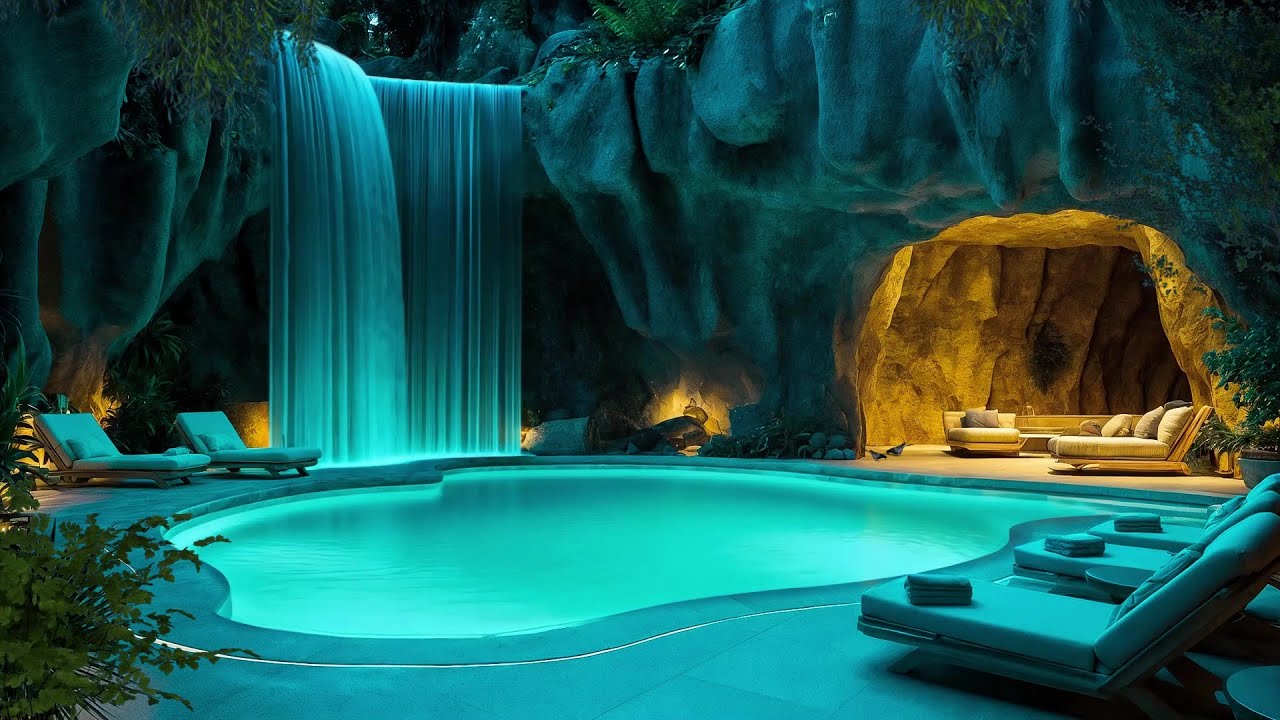 💧 Hidden Cave Waterfall Retreat 4K | Relaxing Water Sounds & Peaceful Ambience | HDR Ultra HD