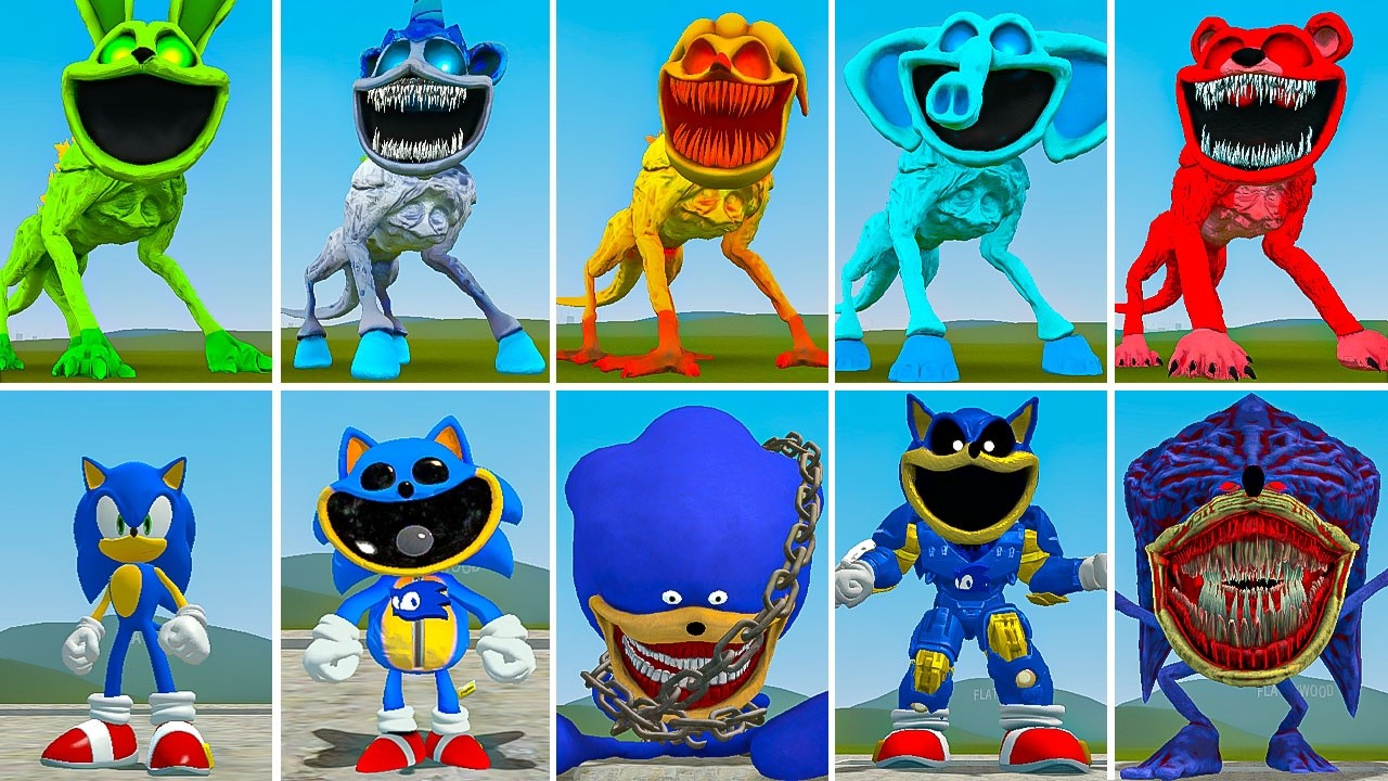 ALL NEW ZOOCHOSIS SONIC MECHATITAN VS ALL GODZILLA FAMILY ? in Garrysmod!,...