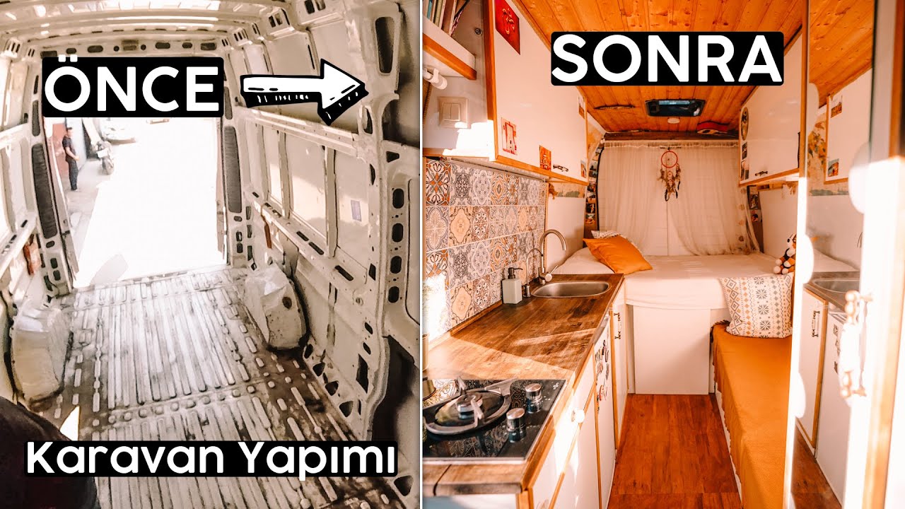 HER ŞEY TEK Videoda 🚌 12 Dakikada KARAVAN YAPIMI - Hızlandırılmış Panelvandan Karavan Dönüşümü
