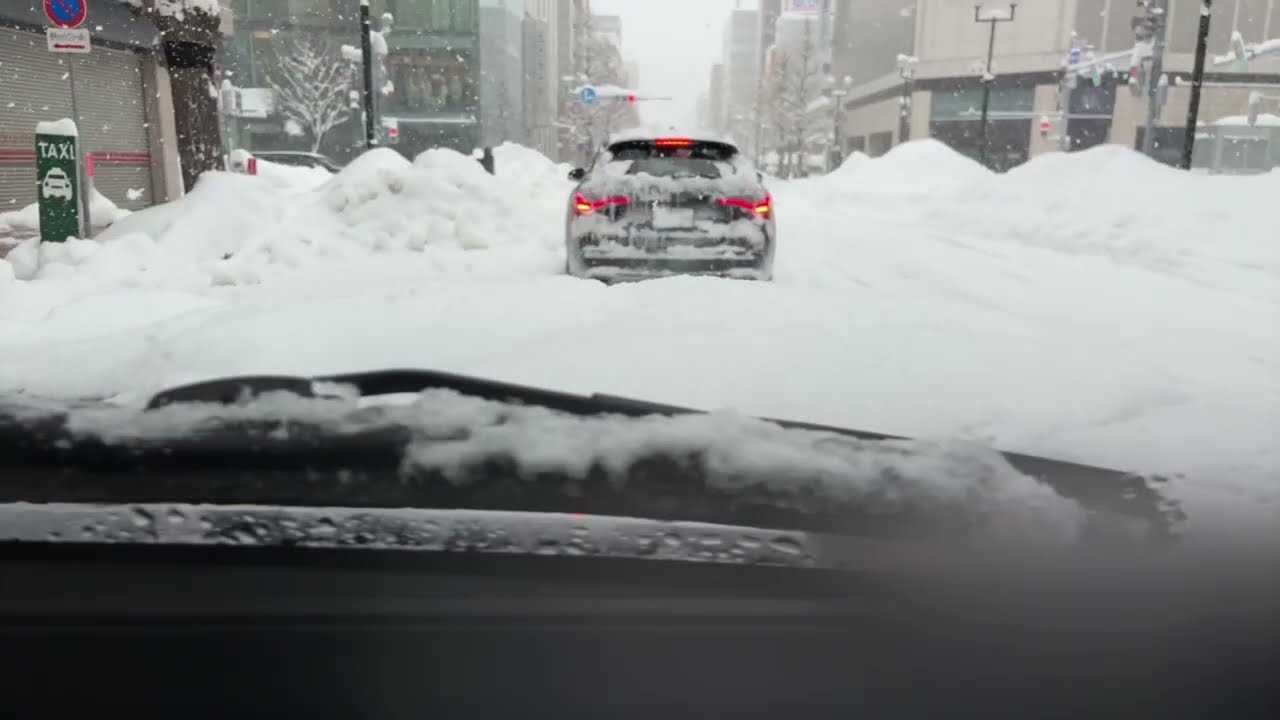 1月26日朝8時10分の札幌パルコ前から豊平川方面