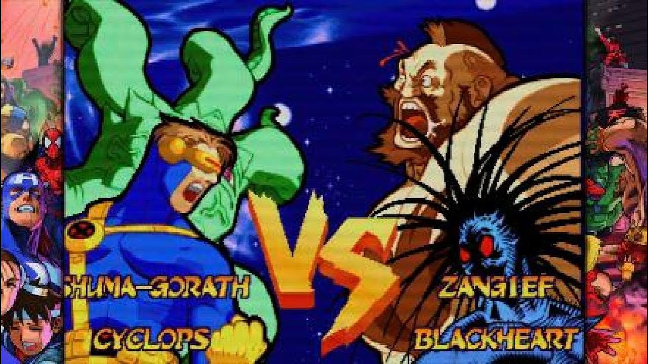 Marvel Super Heroes Vs Street Fighter: Cyclops & Shuma Gorath Gameplay
