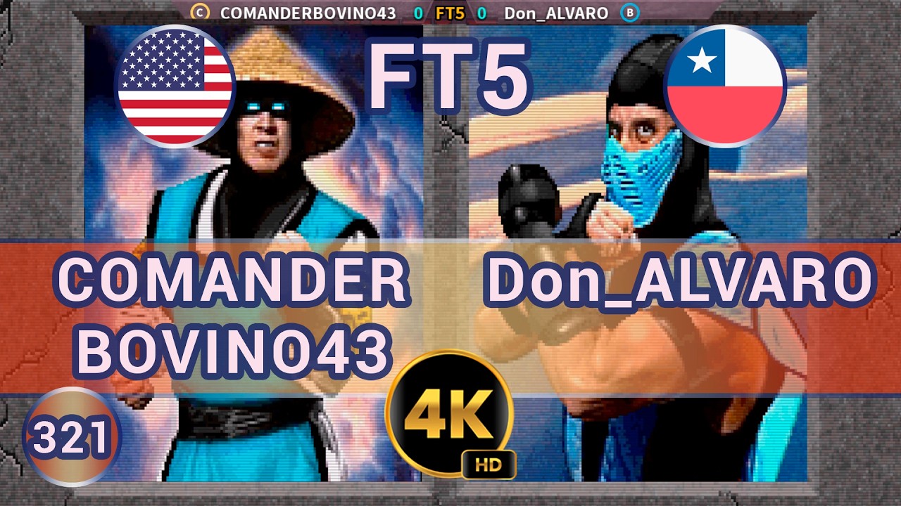 MK2 - 🇺🇸 COMANDERBOVINO43 vs Don_ALVARO 🇨🇱 FT5 /4K 60 FPS #mk2 #mortalkombat2 #team99hits #fightcade