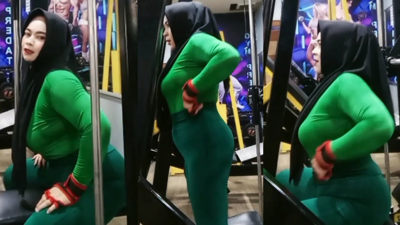 Hijab Style Olah Raha Try On Legging Fitnes Gym Wanita
