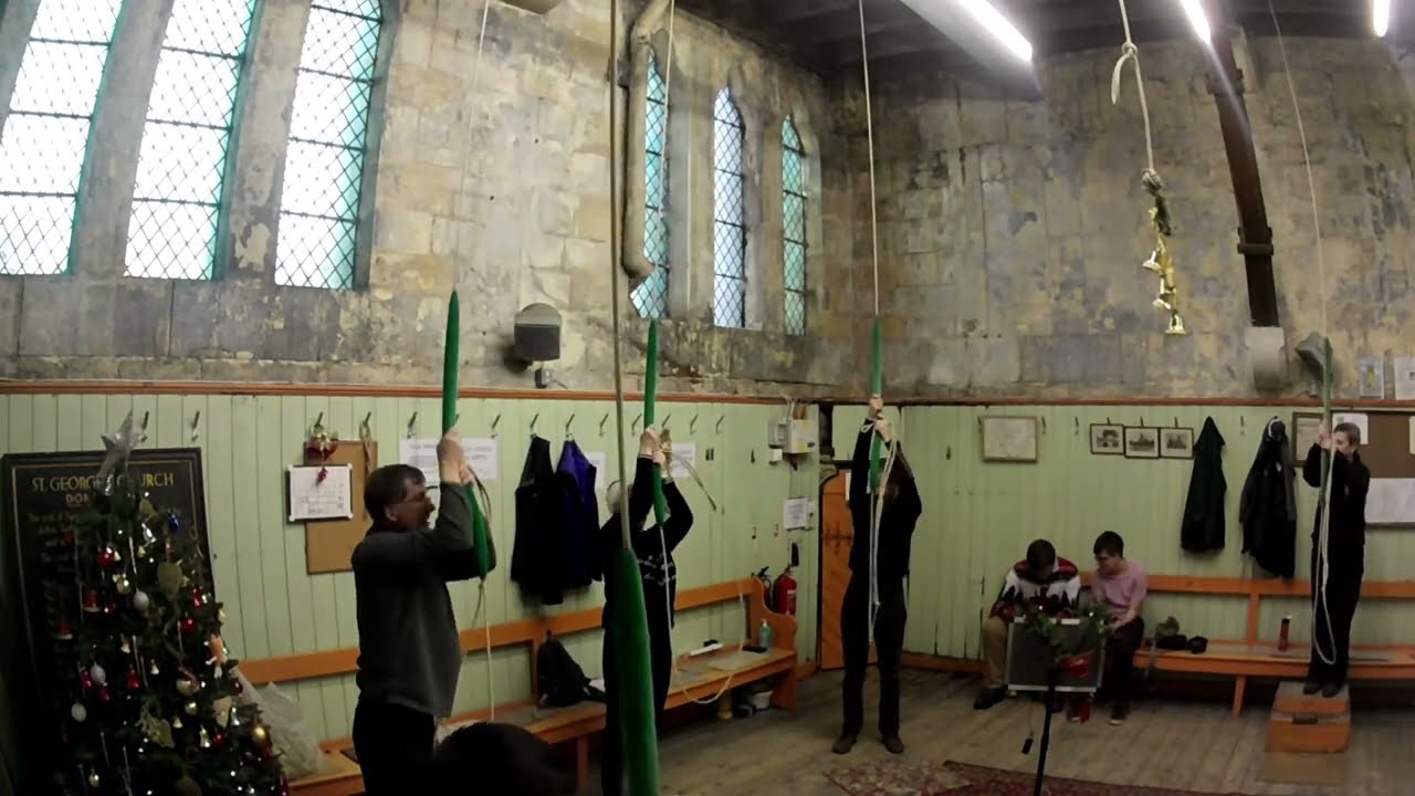 Ringing for the Christmas Carol Service at Doncaster, South Yorkshire