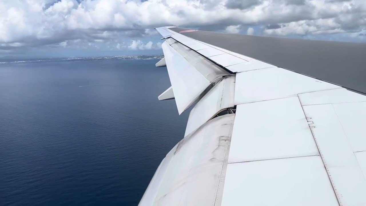 All Nippon Airways ANA Boeing B777-200ER | Landing at Okinawa Naha | Wingview (HD)