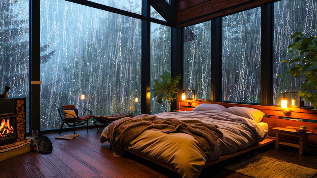 No Ads, Rain Sounds For Sleeping – 10 Hours of Rain Sounds on Window and Distant Thunder | ASMR