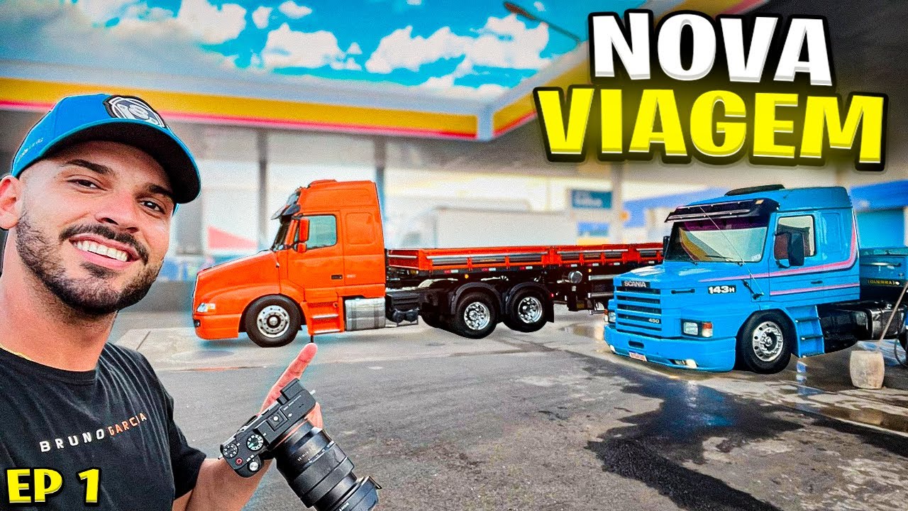 VAMOS VIAJAR COM OS 2 CAMINHÕES NO COMBOIO 😍 VOLVO NH E SCANIA 143 EP1