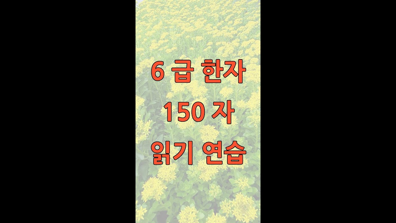 6급한자 읽기연습(150자)을 6급 한자 읽기를 하나로 모아 전체를 반복 학습 하기에 편리하도록 준비했습니다. 한자 학습에 도움이 되시길 바라며 구독과 좋아요 꼭 눌러 주세요.