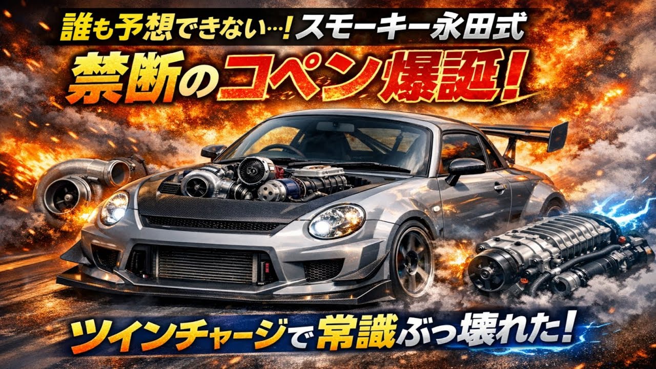 🚀🔥💥「誰も予想できない…！スモーキー永田式“禁断のコペン”爆誕！ツインチャージで常識ぶっ壊れた！」