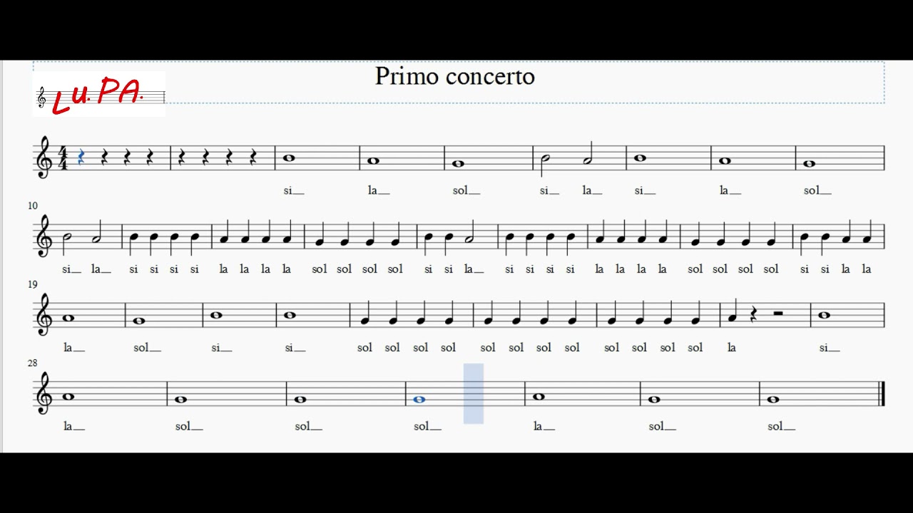 Primo concerto - Flauto dolce - Note - Spartito - Instrumental -  Musica - Karaoke