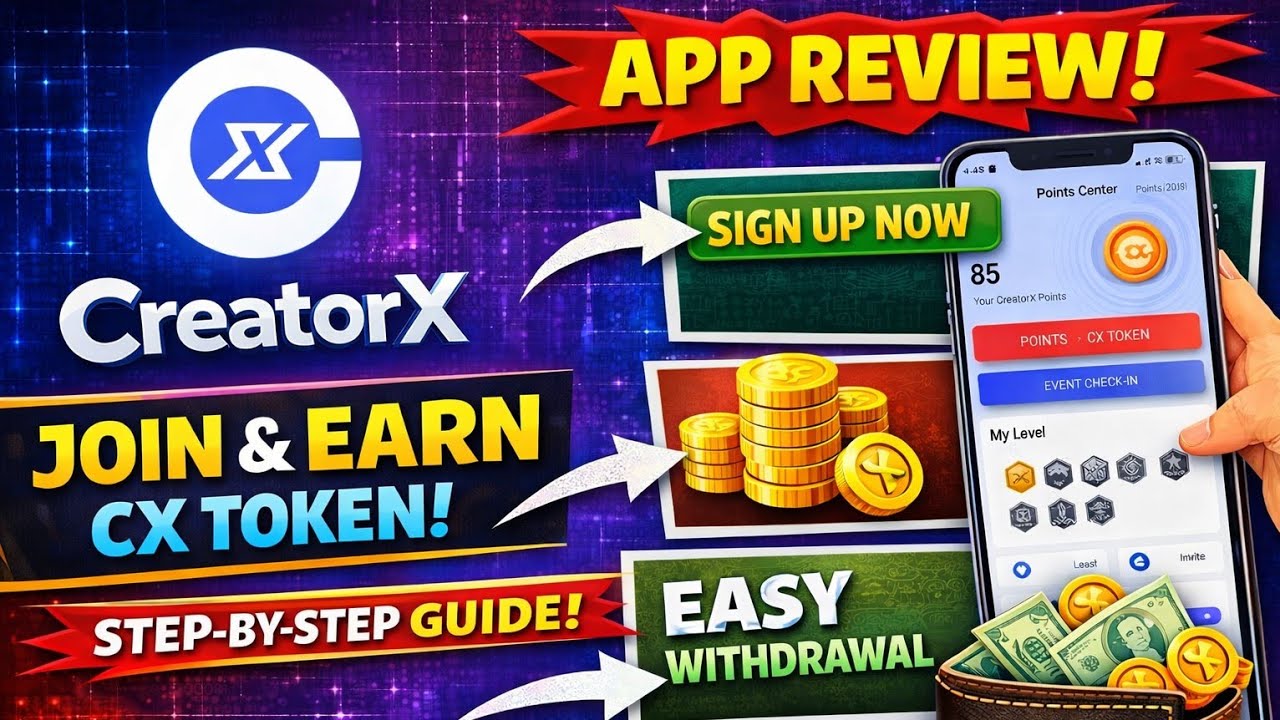 CreatorX App Review: How to Join, Earn CX Token & Withdrawal | Step-by-Step Full Guide