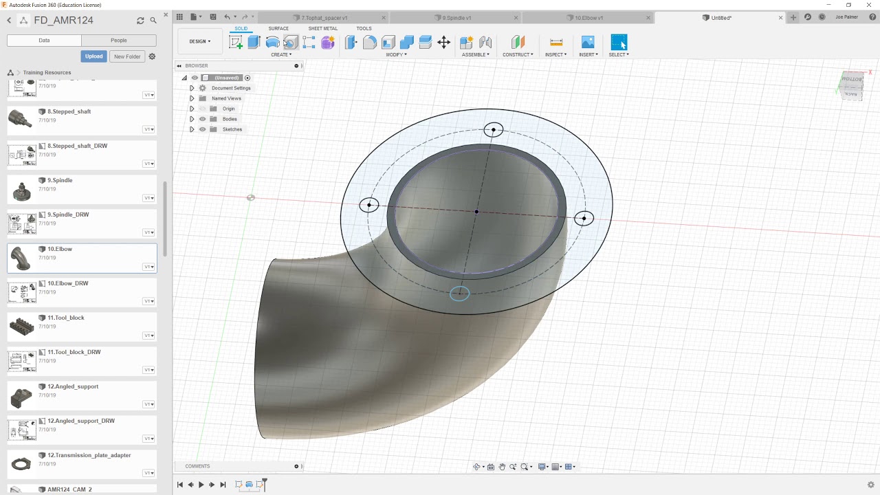 Fusion 360 Modelling - Pipe Elbow