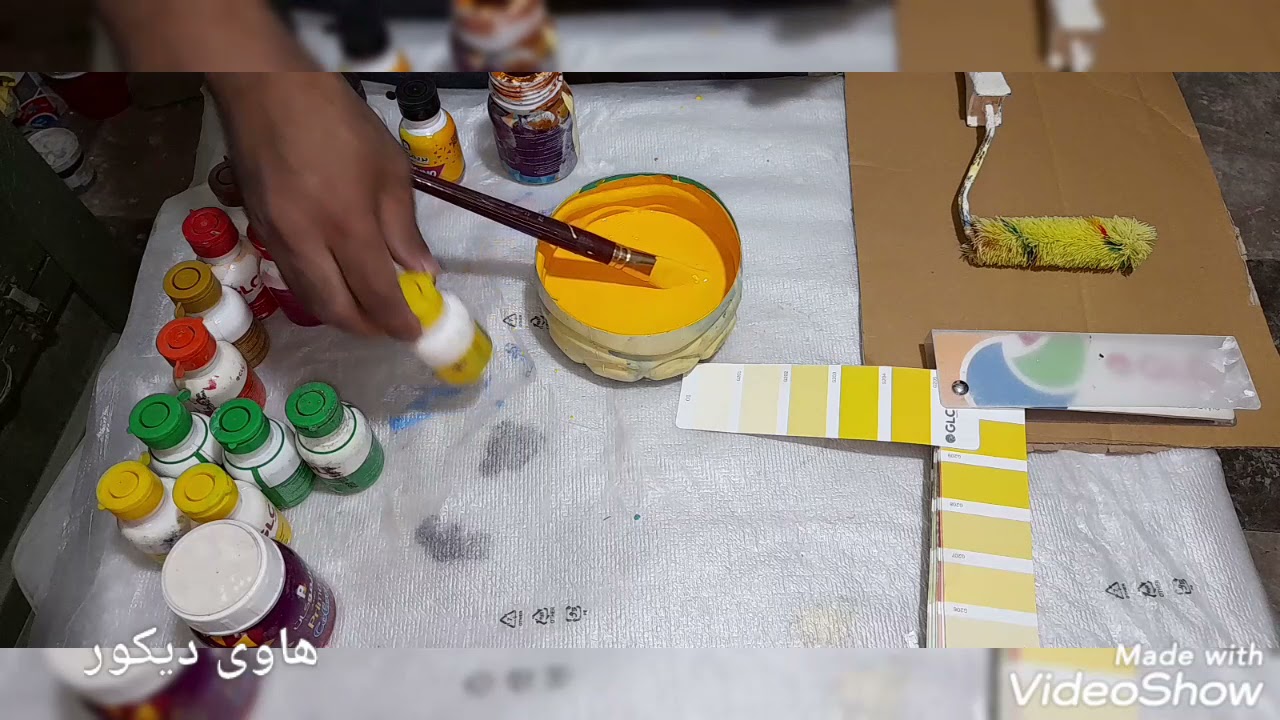 طريقة عمل لون اصفر مسطردة بالوان مائية#أصفر
