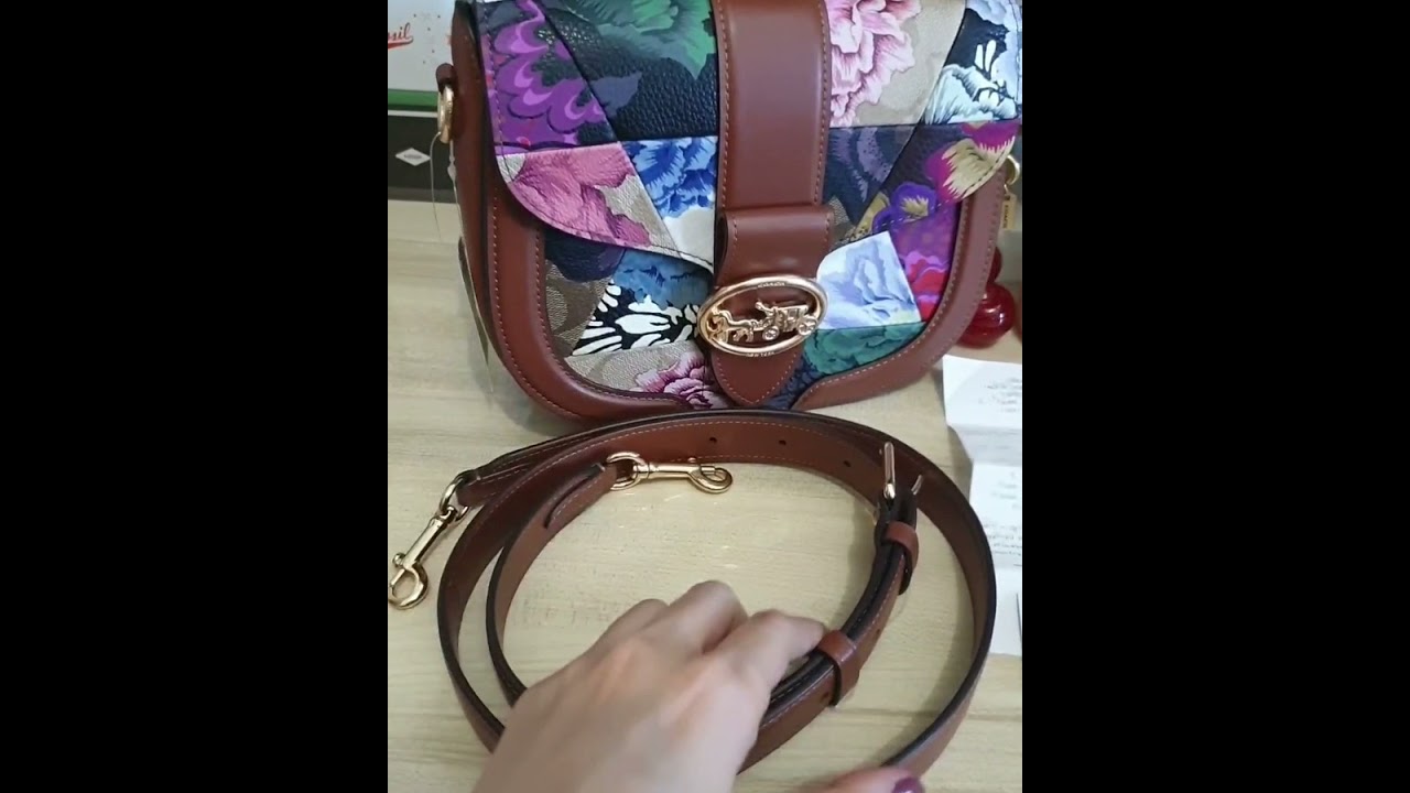 Coach Georgie Saddle bag w patchwork Kaffe Fassett Print