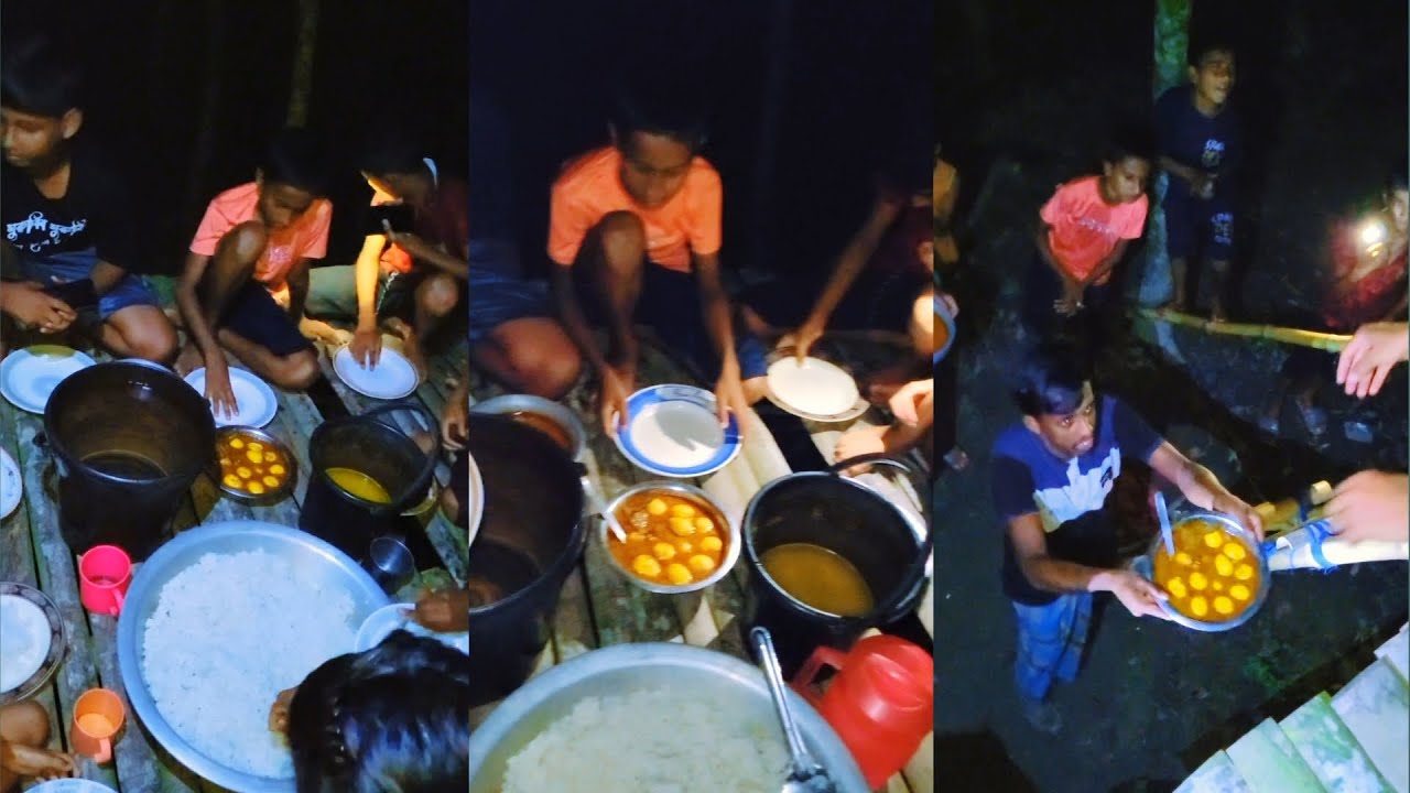 রাতের ভোজন + আড্ডা আউটডােরে সবাইকে নিয়ে Night Party And Dinar In Our Villlage