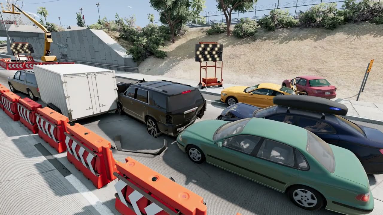 Highway car crashes #2 BeamNG.Drive