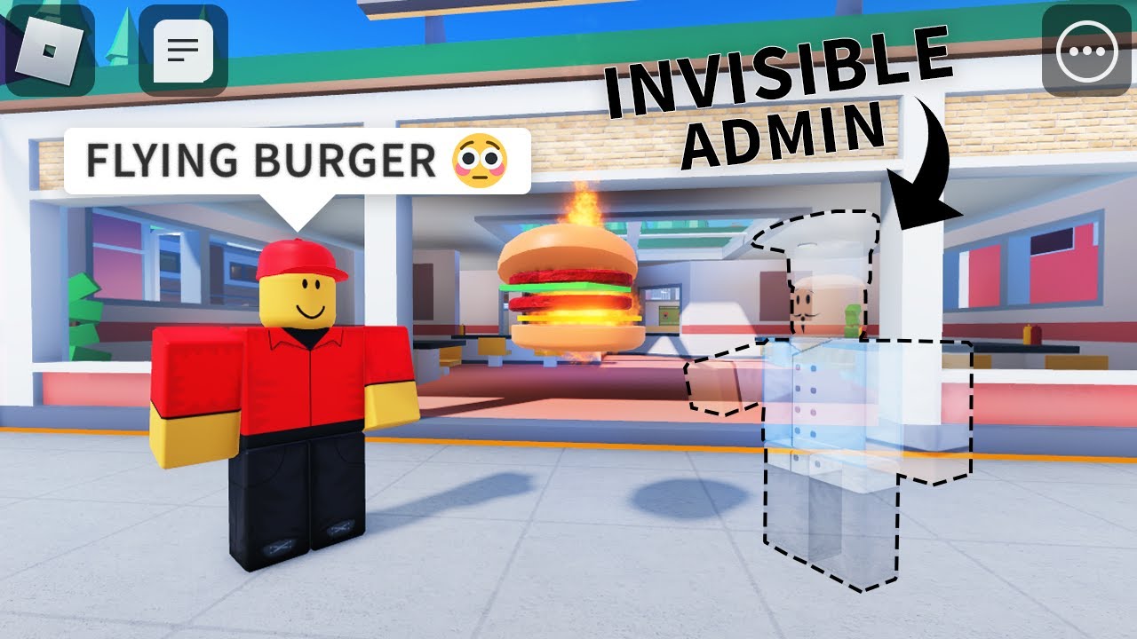 *АДМИН* ROBLOX ГОТОВИТ БУРГЕРЫ НЕВИДИМЫЙ АДМИН (СМЕШНЫЕ МОМЕНТЫ)