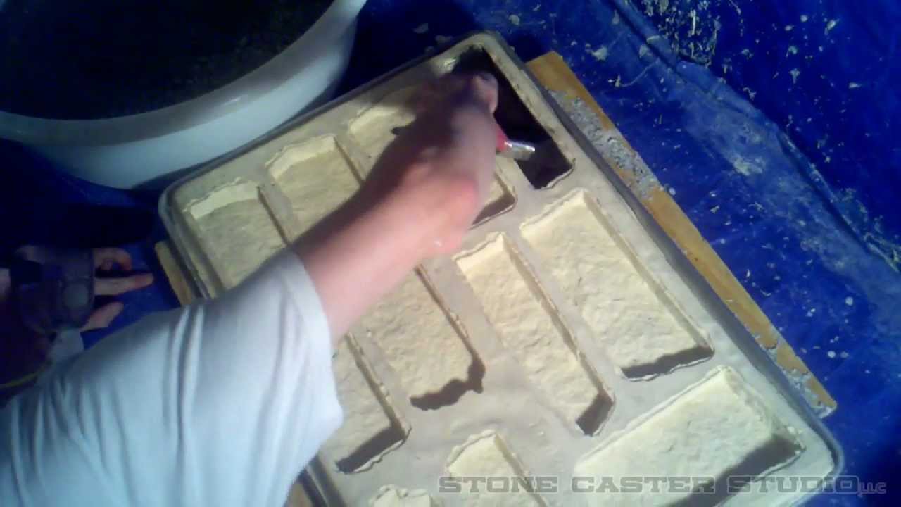 How to add stone veneer accent colors using rubber molds.