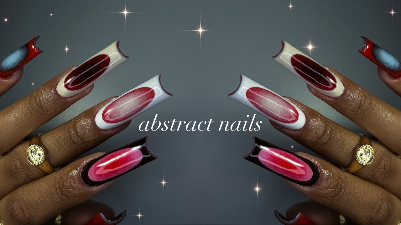 Abstract GelX Nails❣️✨| gelX application + interesting nail art!✨