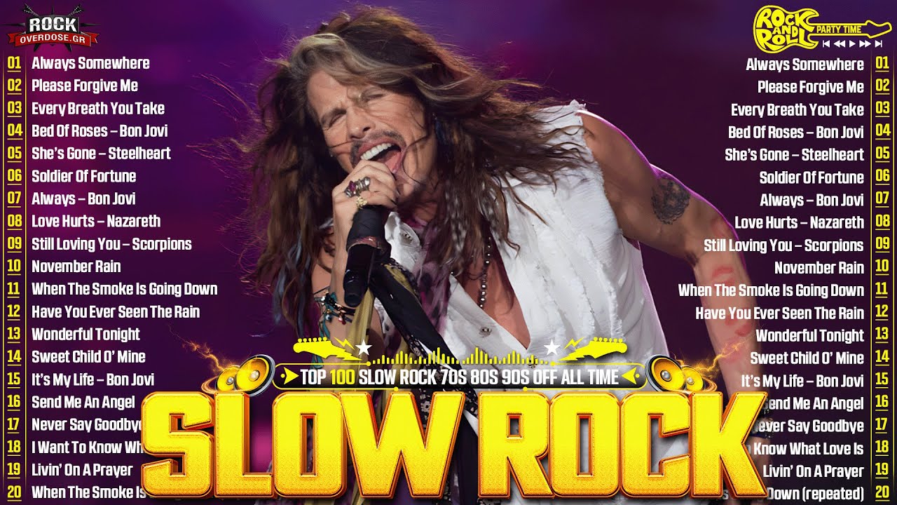 Aerosmith, Scorpions, Bon Jovi, Eagles U2 Slow Rock Love Songs Nonstop 70s 80s 90s