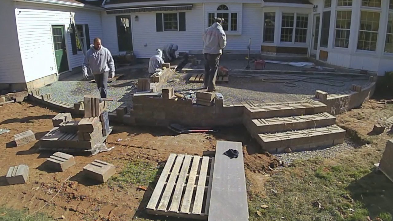 Two Tiered Back Patio w Landscape Lighting