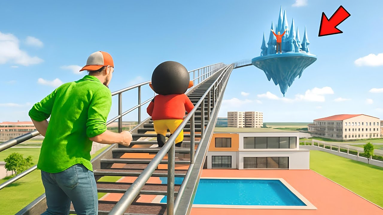 😱 Jack & Shinchan Found Secret Stairway 💥🤯 Sky City in Indian Theft Aura Simulator 