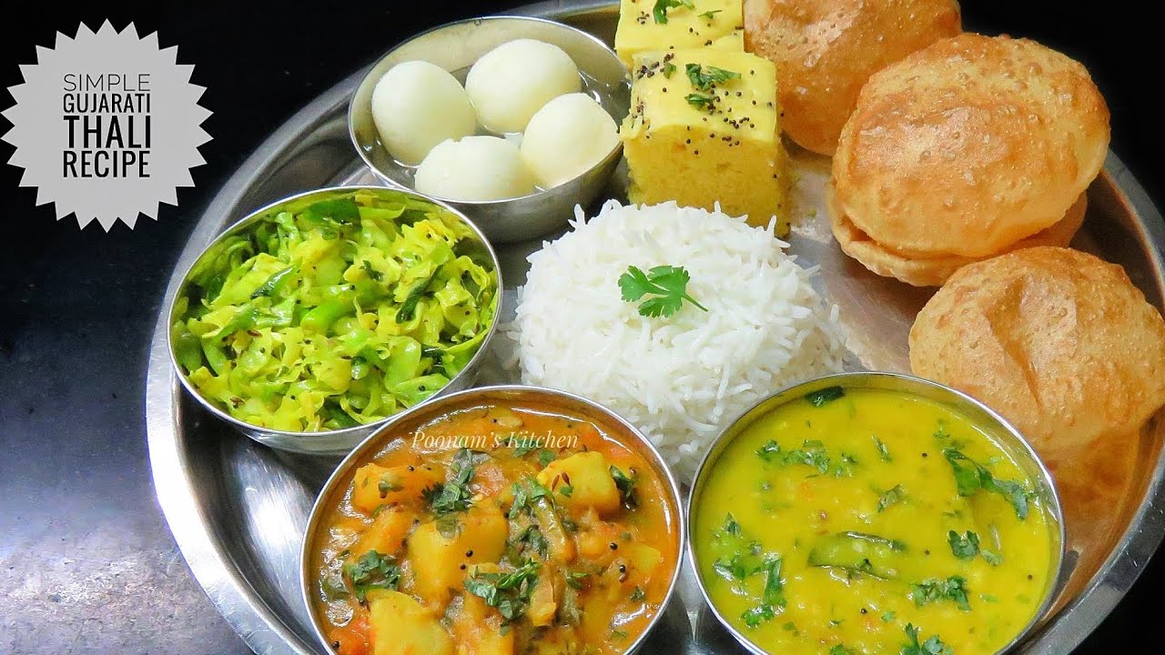 Full Gujarati Thali in 30 mins - Veg Thali - Aloo Sabji/ Poori/ Gujarati Dal Rice/ Gobhi Sambharyu
