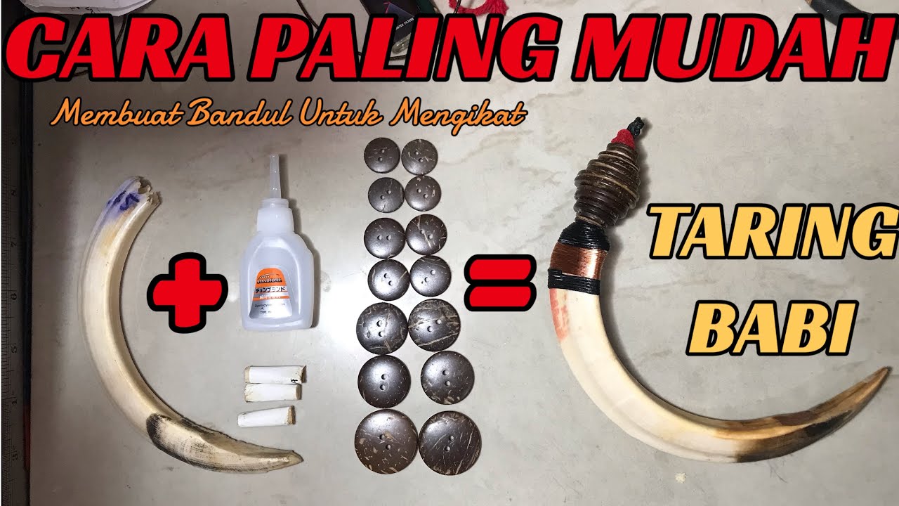 Cara termudah mengikat TARING BABI hanya memakai kancing BATOK KELAPA | DIY Craft