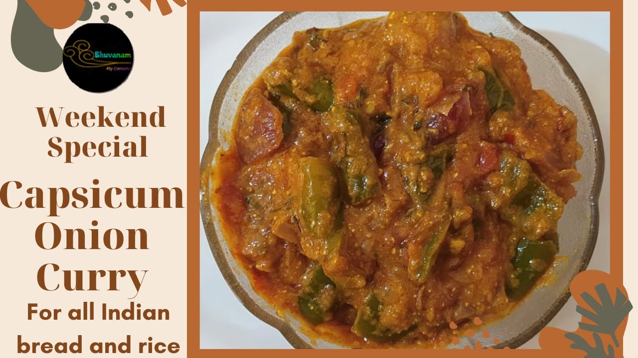 Capsicum Onion Curry for Roti, Chapathi, Naan and Rice I Mouth Watering, delicious capsicum curry