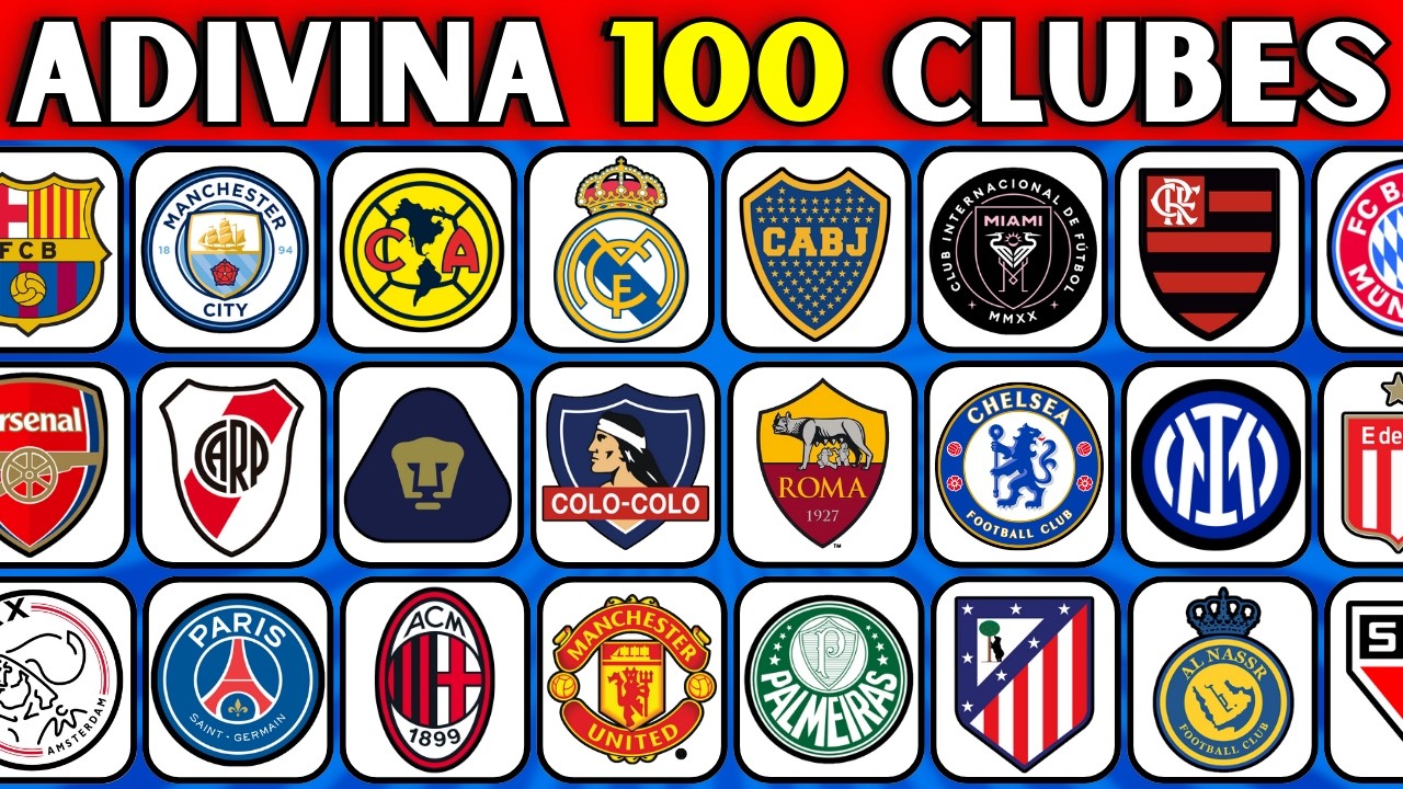 Adivina 100 Equipos De FÚTBOL Por El ESCUDO😱❤️20 Minutos De Fútbol😎Madrid🤍Barca❤️Adivina El Club⚽