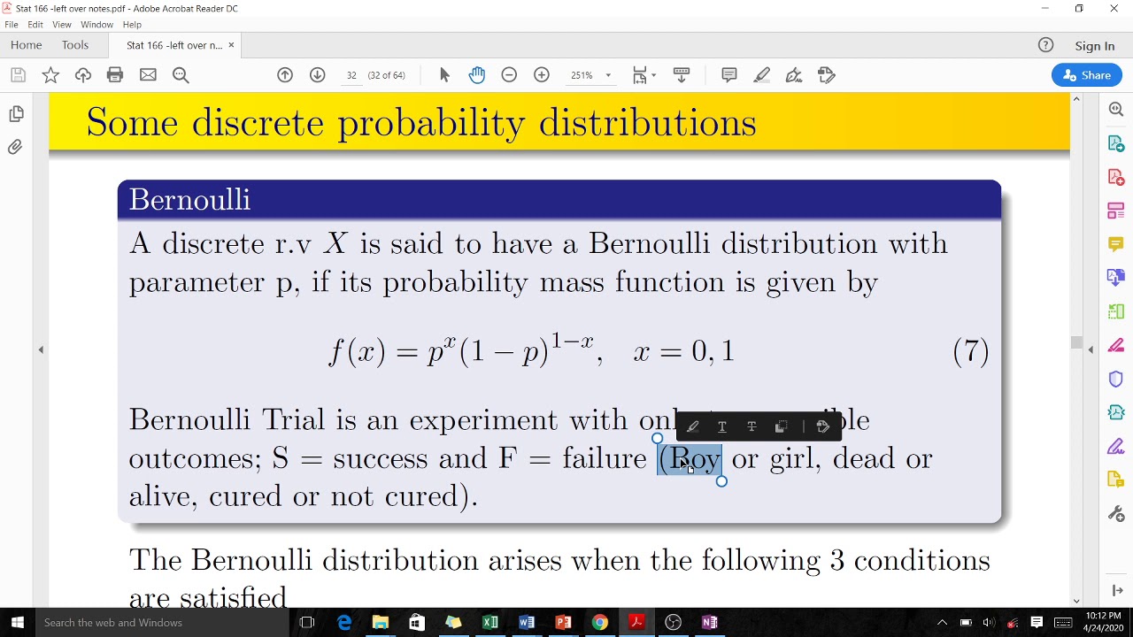Bernoulli Distribution