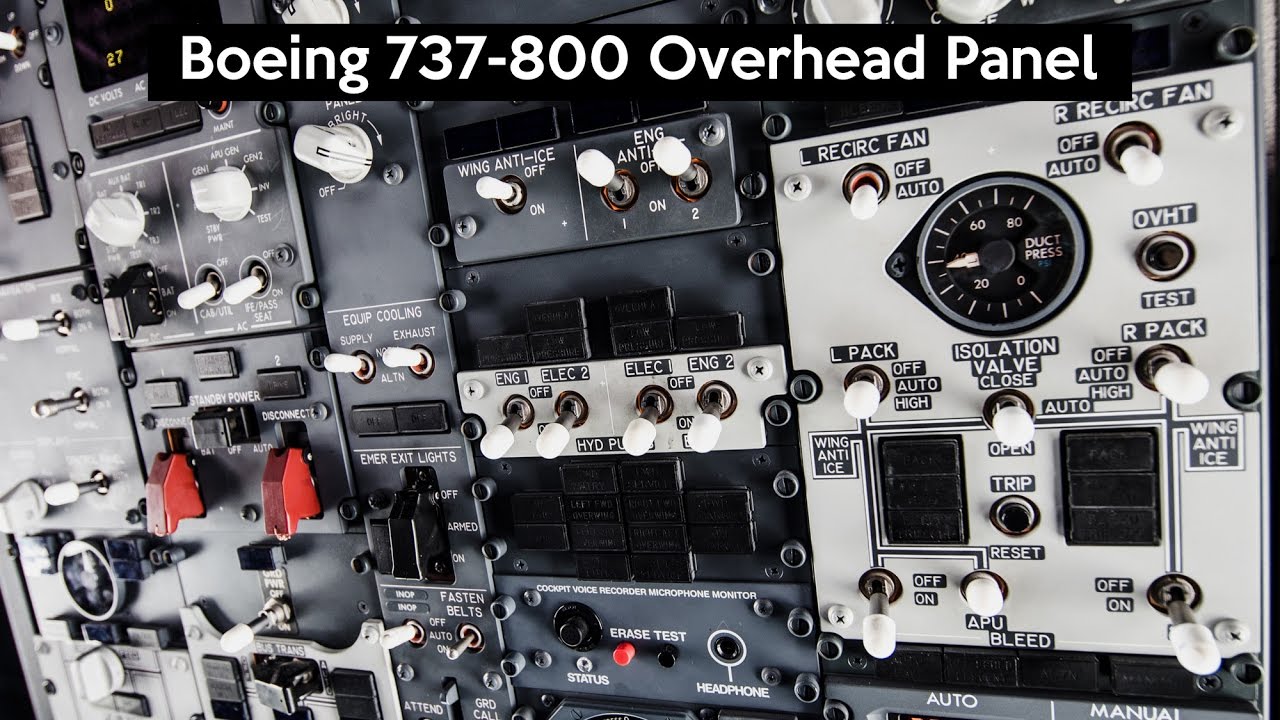 Boeing 737-800 OVERHEAD PANEL