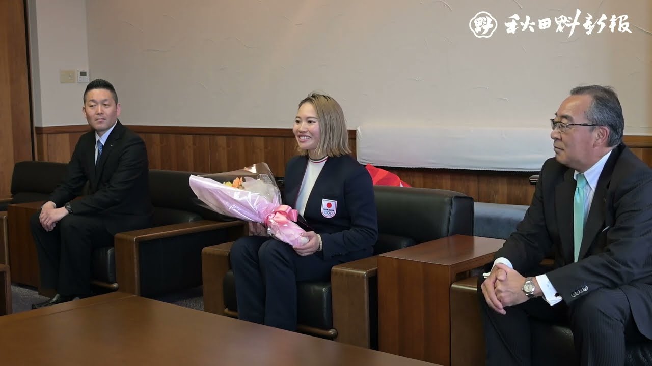 ミラノ五輪スキークロス代表・向川桜子が来社　「県民の声援、心強かった」